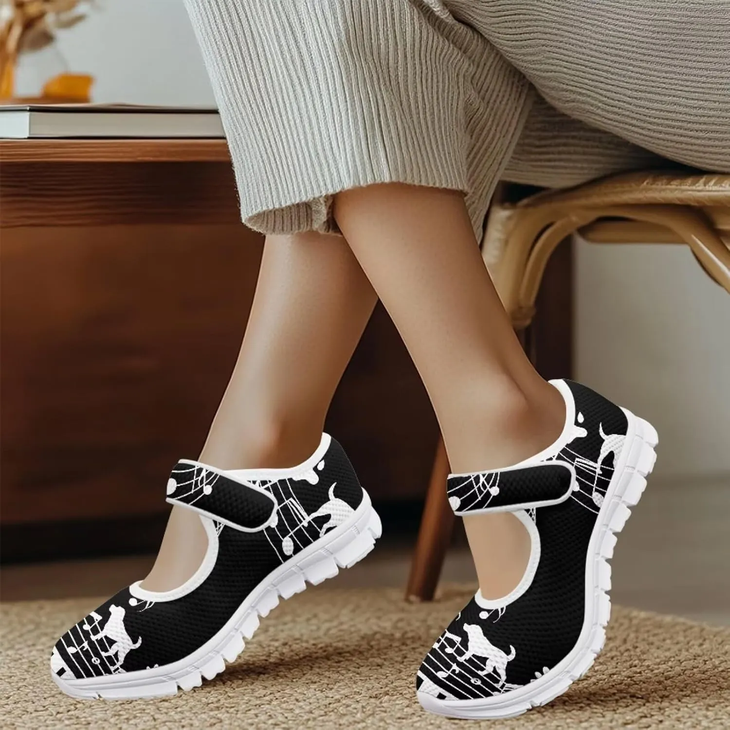 Coloranimal Flats for Women Slip On Shoes Mary Jane Shoes with Anti Skid Sole Casual Flat Shoes Dressy Comfortable Round Toe Ankle Shoes