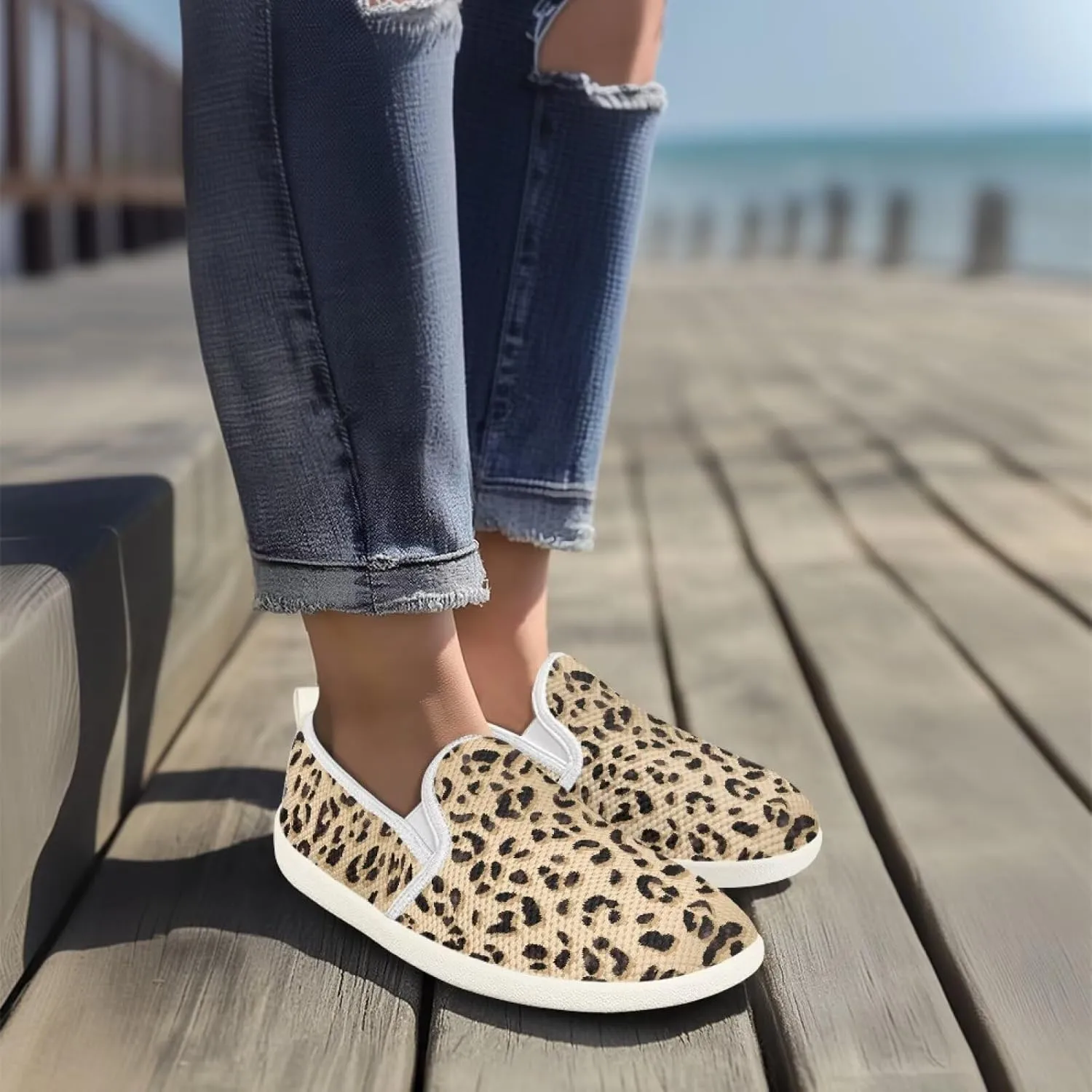 Comfort Casual Shoes for Women Slip On Shoes Wide Width Womens Flats Shoes