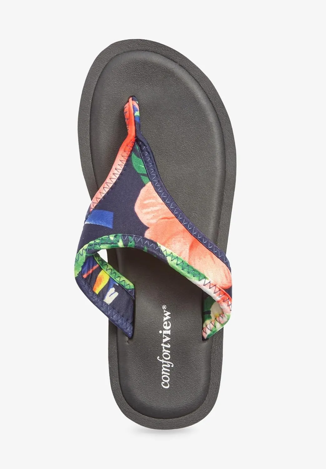 Comfortview Women's Wide Width The Sylvia Soft Footbed Sandal