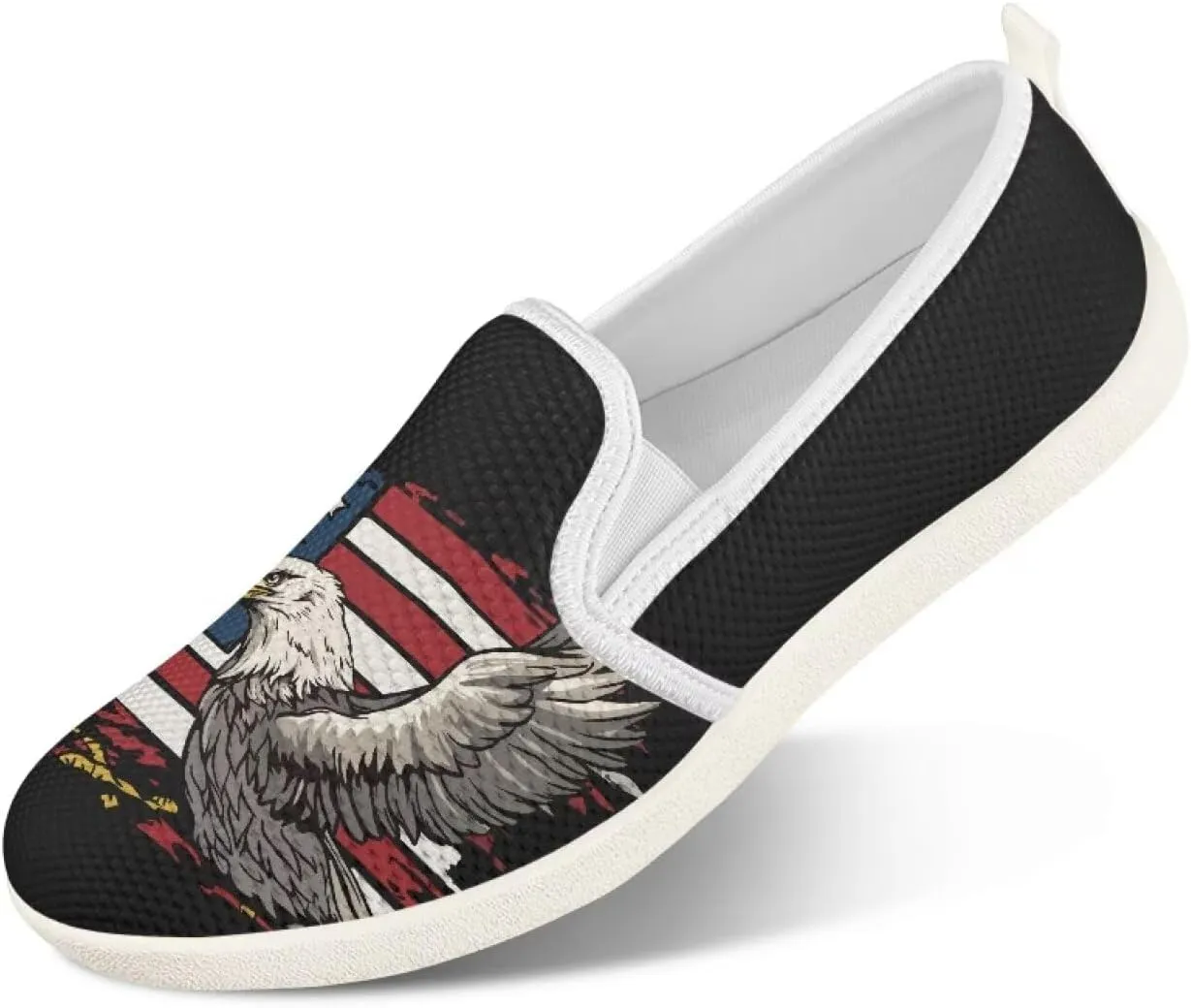 Comfy Womens Flats Shoes Flag Print Casual Shoes for Women Slip On Shoes