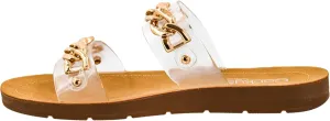 Corkys Footwear Seeing Double Sandals - Where Comfort Meets Chic with Lightweight Feel, Two Straps With a Chunky Chain Detail, And Comfortable Insoles