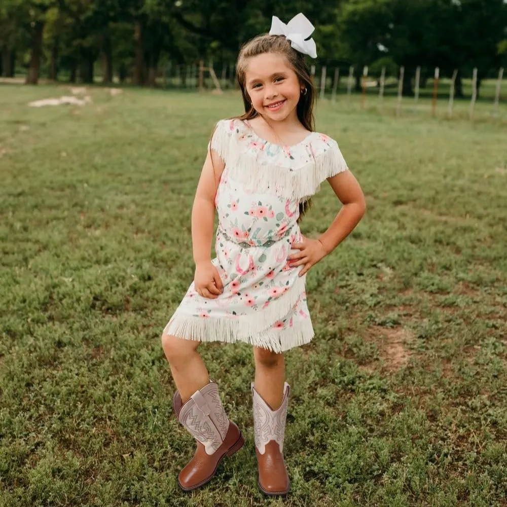 Cowboy Boots Square Toe Kids Boots Embroidered Western Boots Cowgirl Boots For Toddler/Little Kid/Big Kid