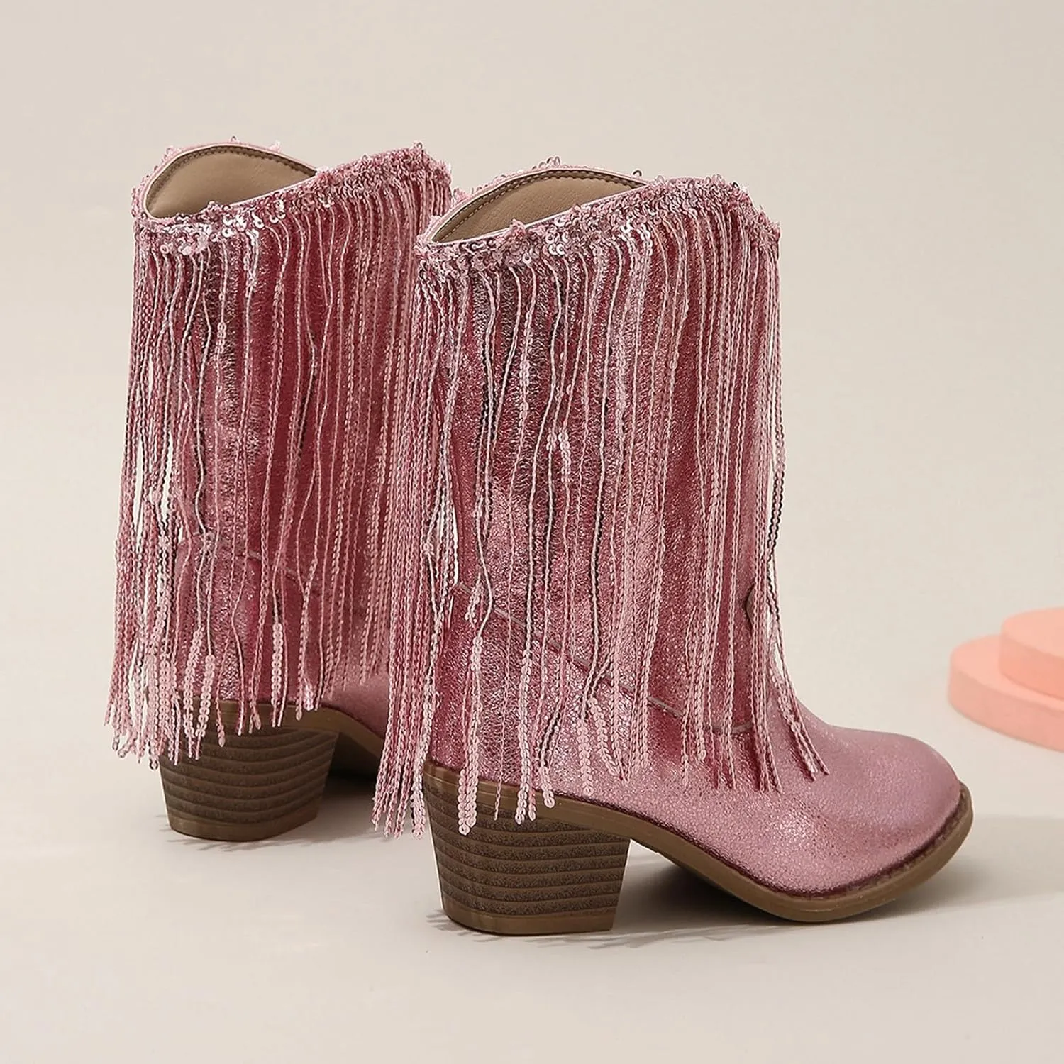 Cowboy Tassel Boots With Side Zipper For Kids Baby Toddler Girls 𝐖aterproof 𝗠occasins Flat Shoes Outdoor Slip On Shoes