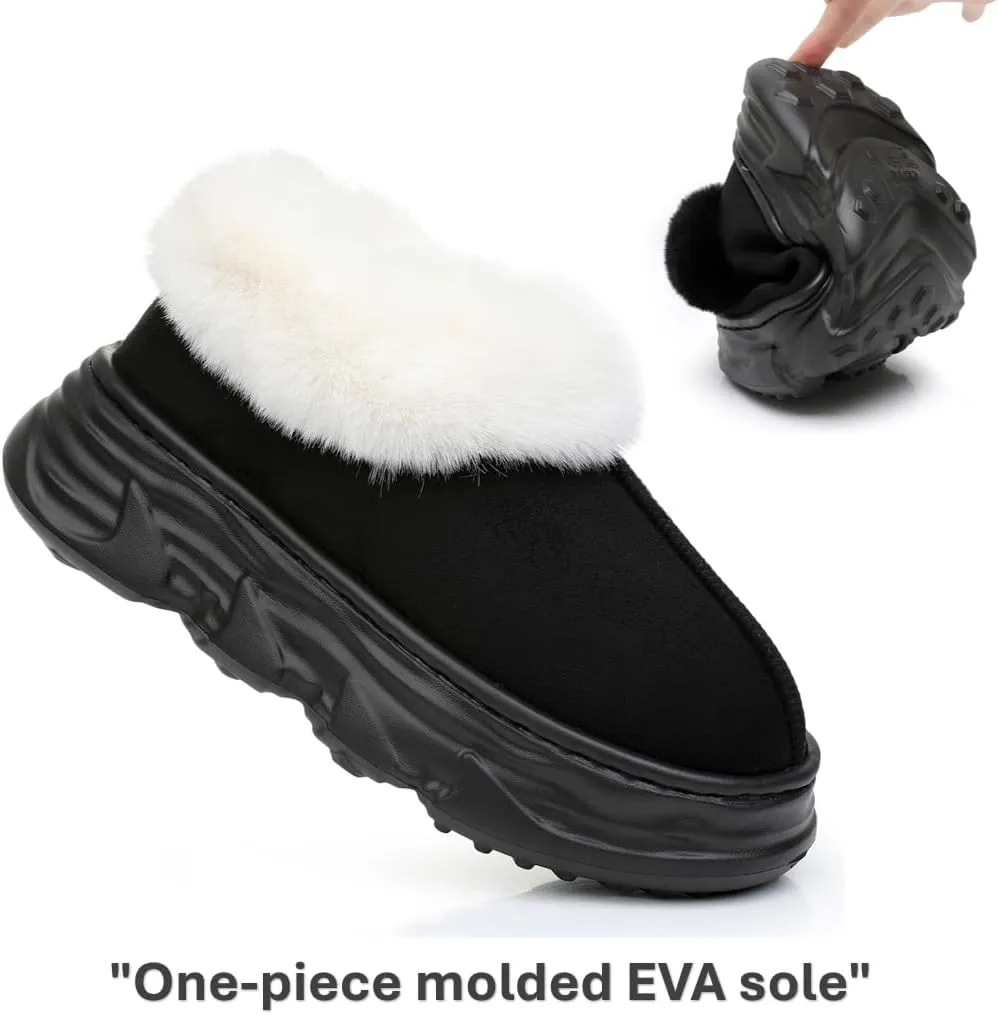 Crazy Lady Womens Winter Slippers Platform Fuzzy Outdoor Indoor Shoes Mini Boots