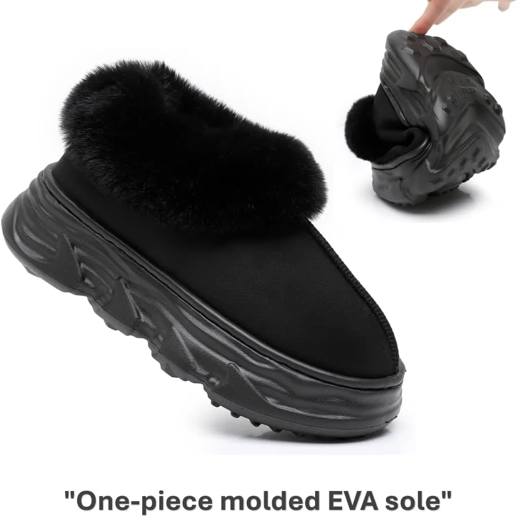 Crazy Lady Womens Winter Slippers Platform Fuzzy Outdoor Indoor Shoes Mini Boots