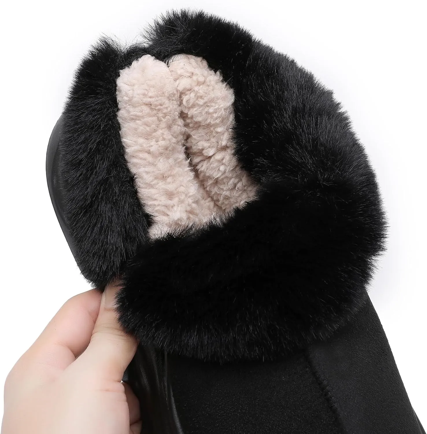 Crazy Lady Womens Winter Slippers Platform Fuzzy Outdoor Indoor Shoes Mini Boots