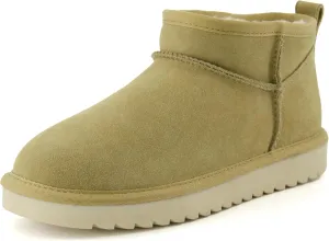 CUSHIONAIRE Women's Hip 2 Genuine Suede Ankle Snow Boots - Pull-On with Cozy Faux Shearling Lining,  Memory Foam