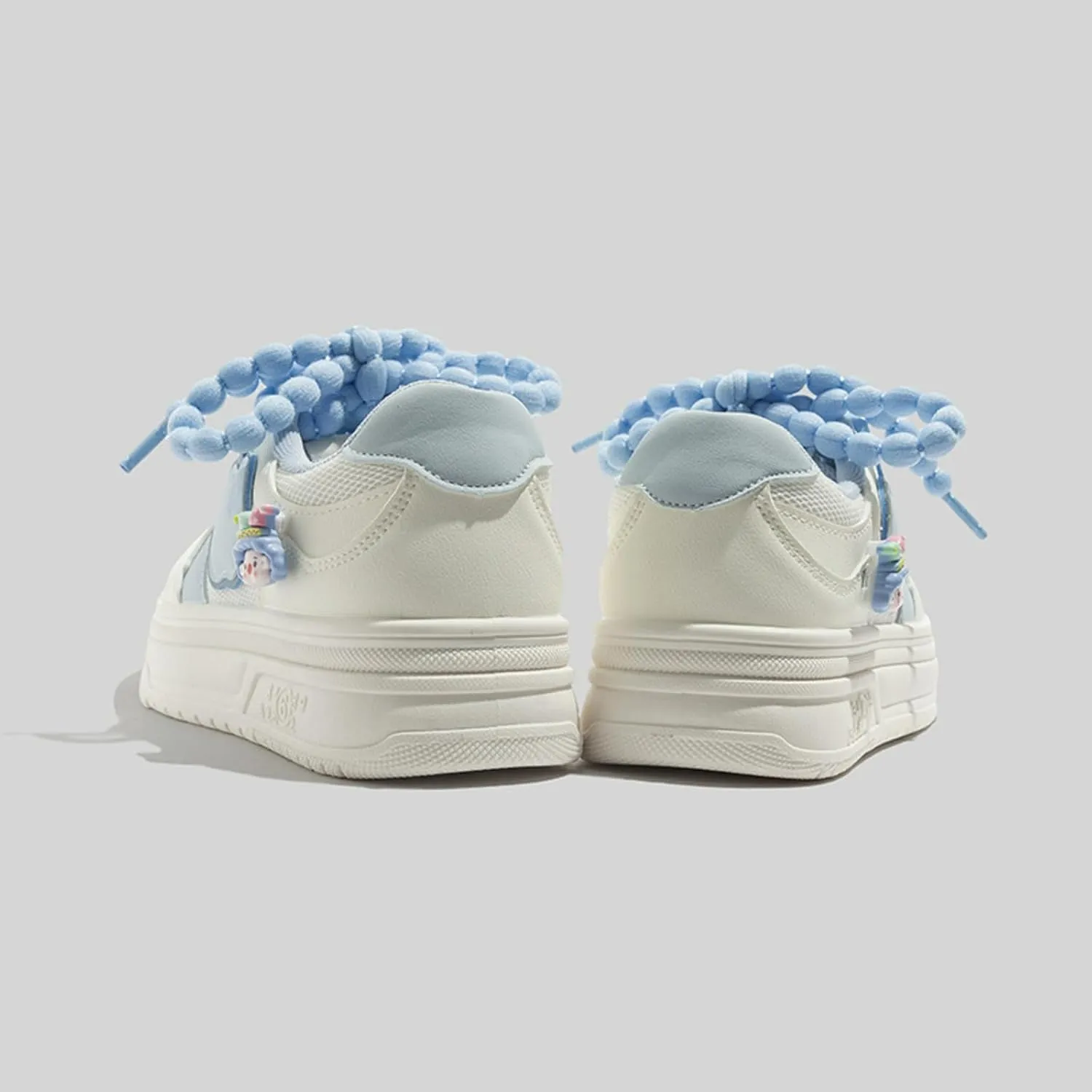 Cute Apple Sneakers for Women Lace-Up Platforms Cartoon Girl Cat & Fish Skate Shoes Thick Sole Height Increase Walking Cute Shoes