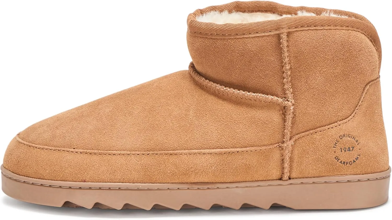 Dearfoams Women's Suede Indoor Outdoor Memory Foam Mini Ankle Gretchen Boots