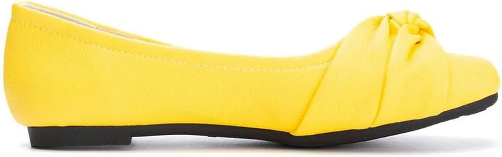 DINTAHA Womens Ballet Flat with Bow,Womens Square Toe Flats,Casual Slip On Work Flat Ballerina Shoes