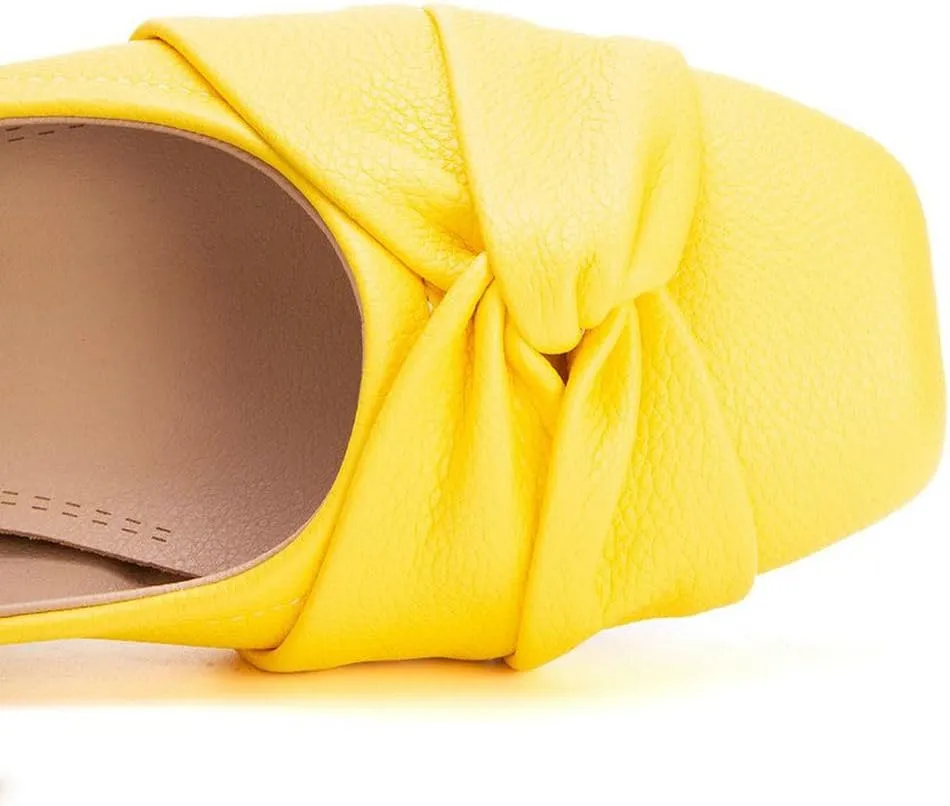 DINTAHA Womens Ballet Flat with Bow,Womens Square Toe Flats,Casual Slip On Work Flat Ballerina Shoes