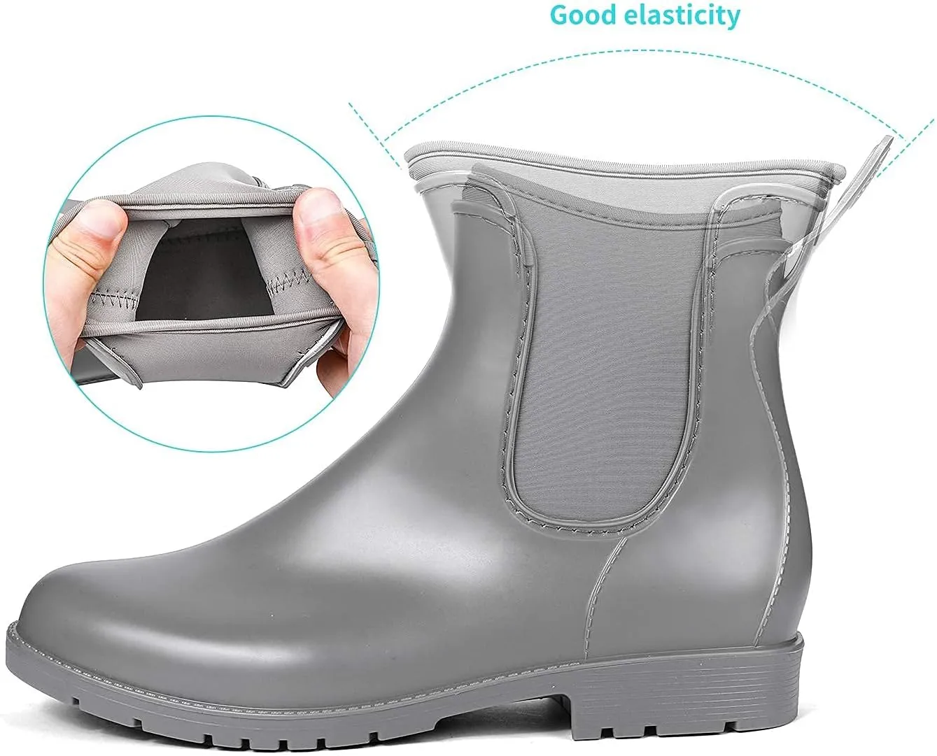 DKSUKO Snow Women's Warm Chelsea Ankle Winter Rain Boots