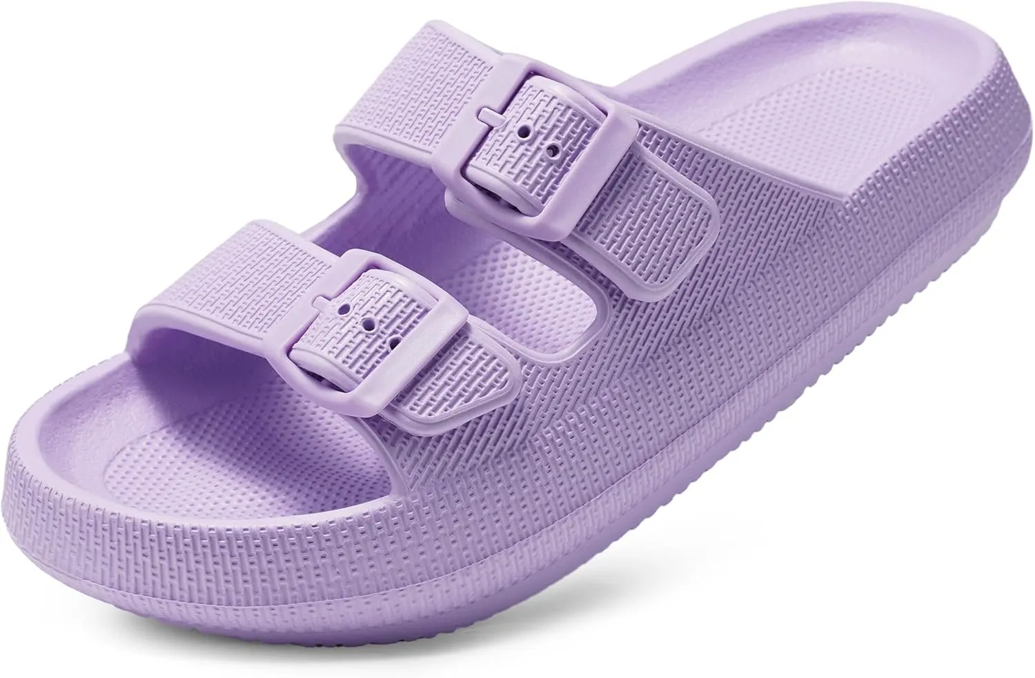 Dodow Womens Slide Sandals Adjustable Soft Cloud Comfort Slip On Flat Sandals