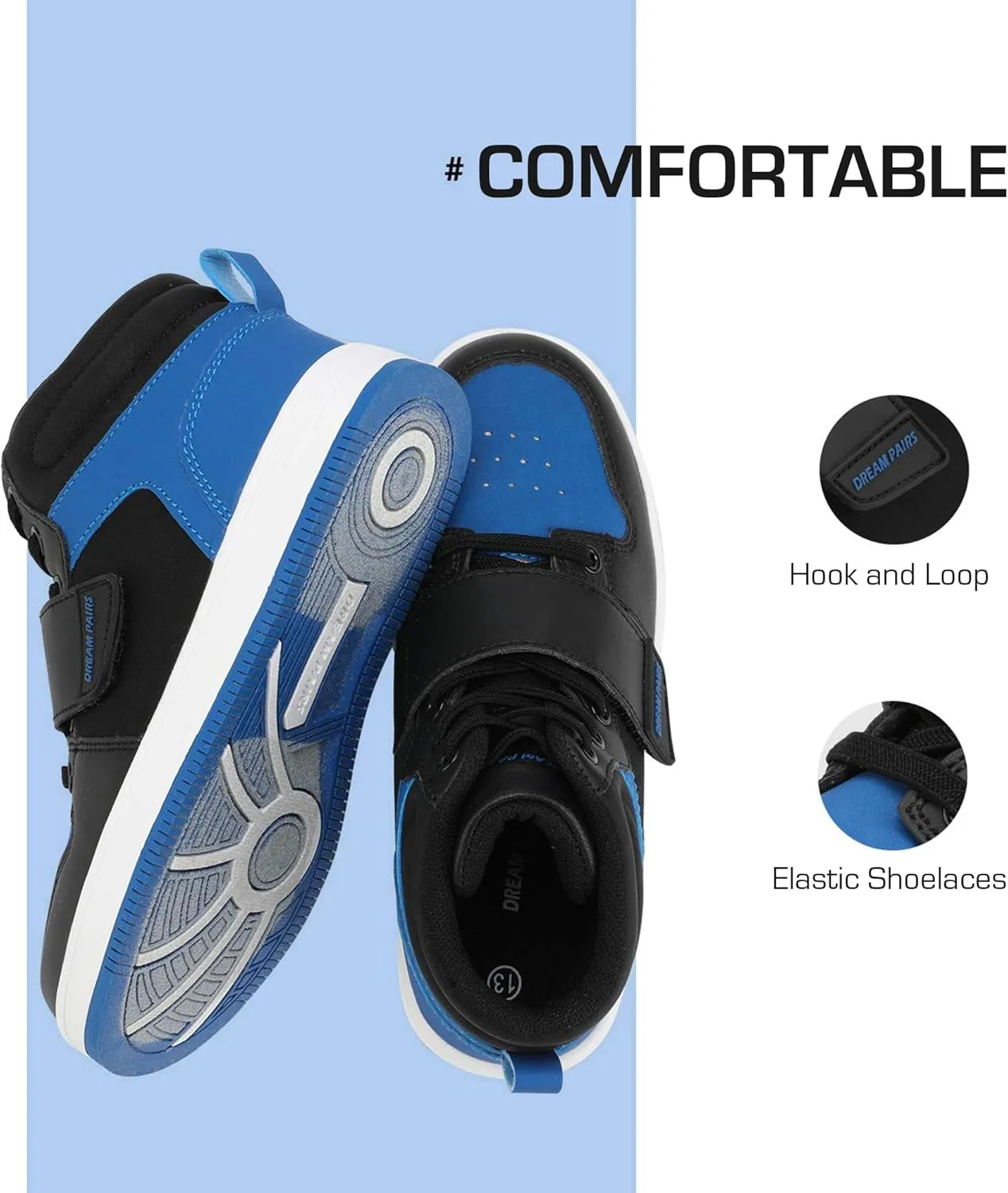 DREAM PAIRS Boys Girls High Top Sneaker LilLegends Skyhigh Basketball Shoes