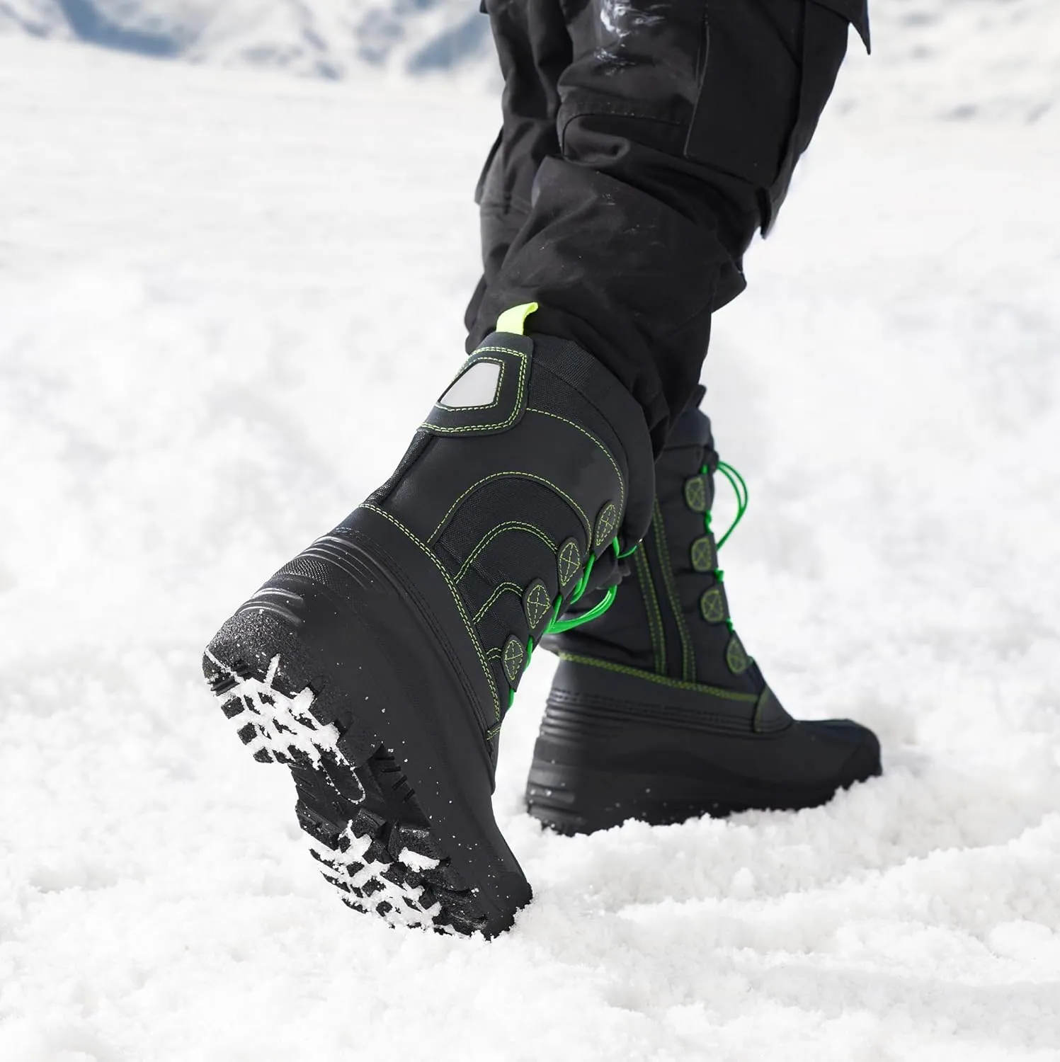 DREAM PAIRS Boys Girls Snow Boots Waterproof Outdoor Warm Cozy Anti-Slip Mid Calf Faux Fur Lining Winter Shoes for Little/Big Kids