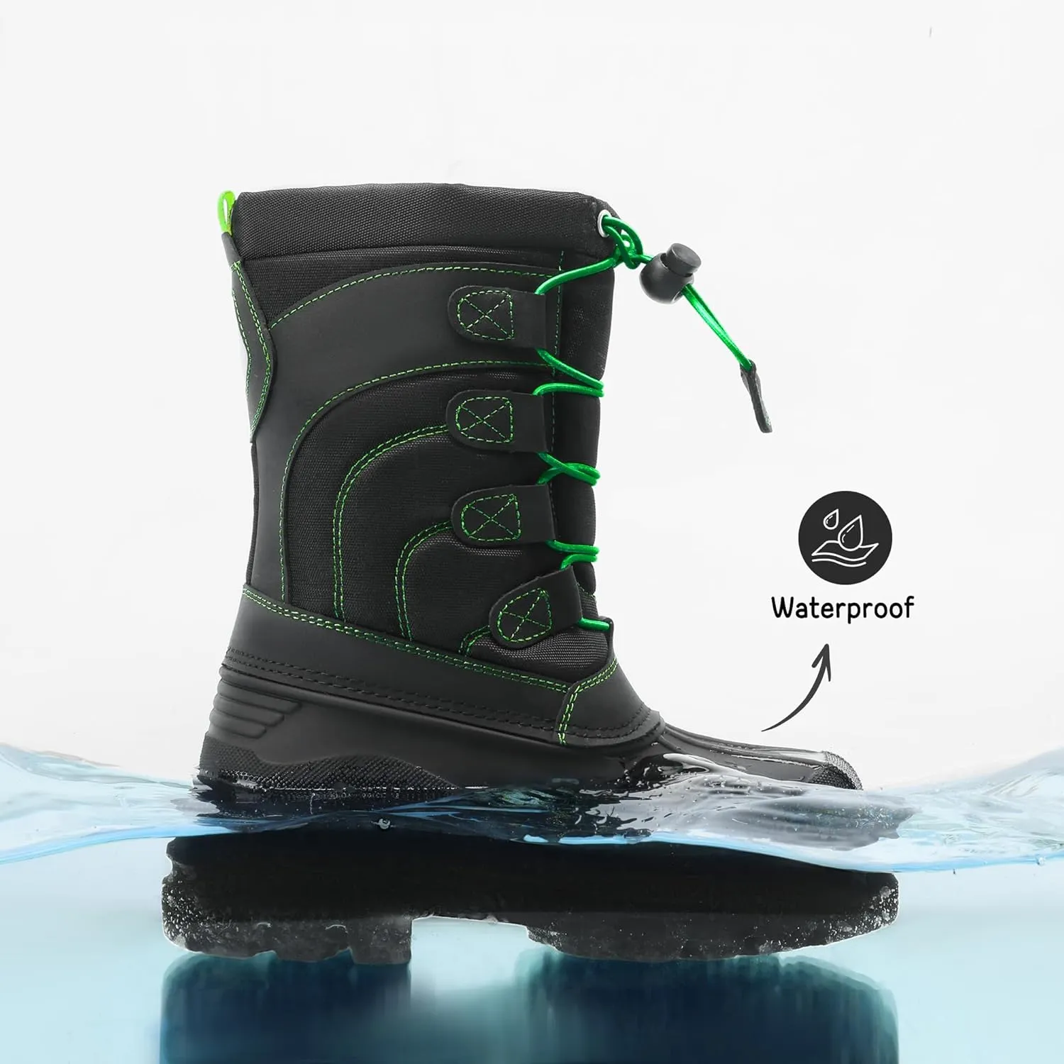DREAM PAIRS Boys Girls Snow Boots Waterproof Outdoor Warm Cozy Anti-Slip Mid Calf Faux Fur Lining Winter Shoes for Little/Big Kids