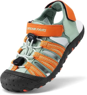 DREAM PAIRS Boys Girls Summer Outdoor Athletic Sport Sandals Hiking Beach Casual Closed Toe Adjustable Multicolor for Toddler/Little/Big Kids