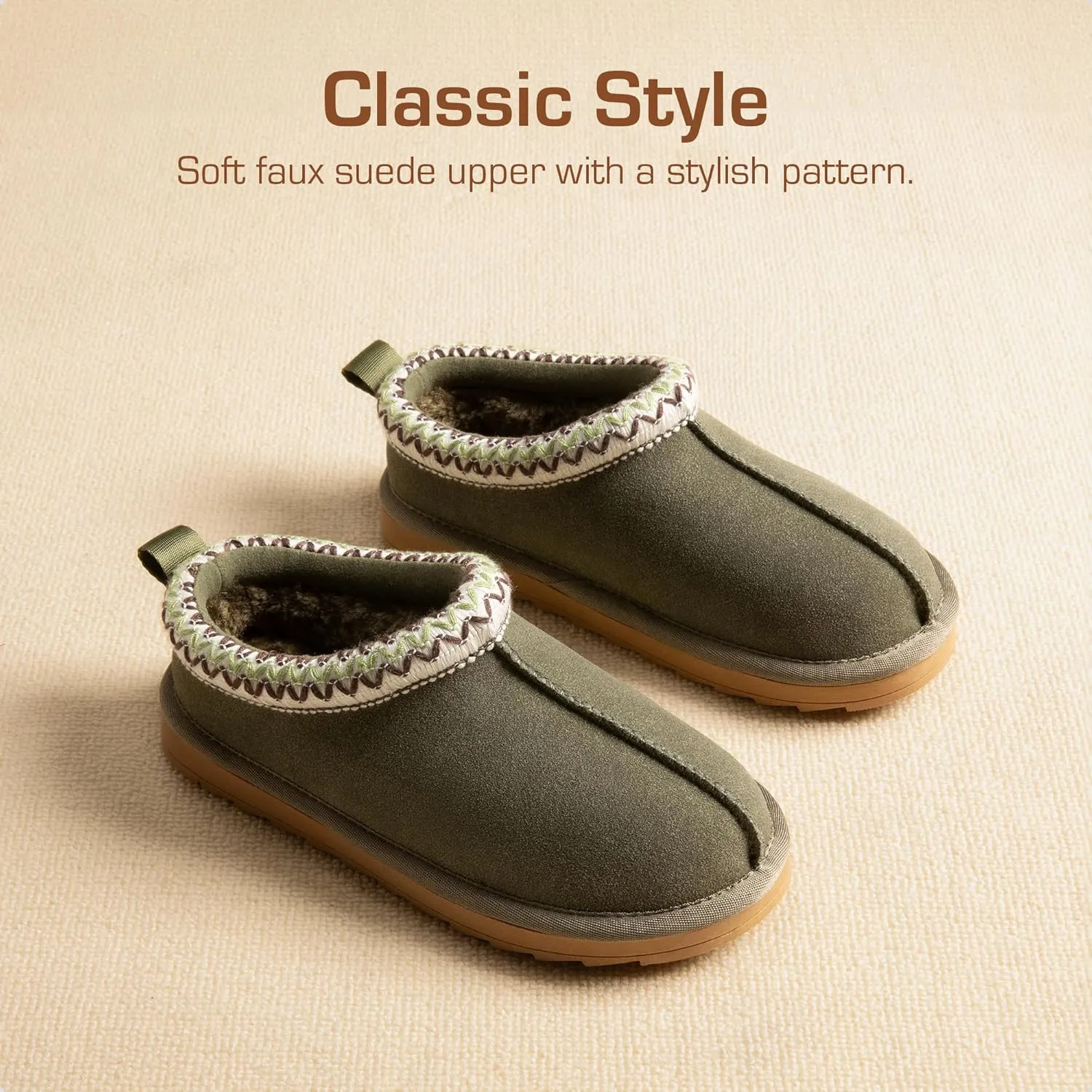 DREAM PAIRS Girls Boys Slippers Kids House Fuzzy Indoor Outdoor FuzzyEasy Kid's Slip-on Slipper for Little Kid Big Kid