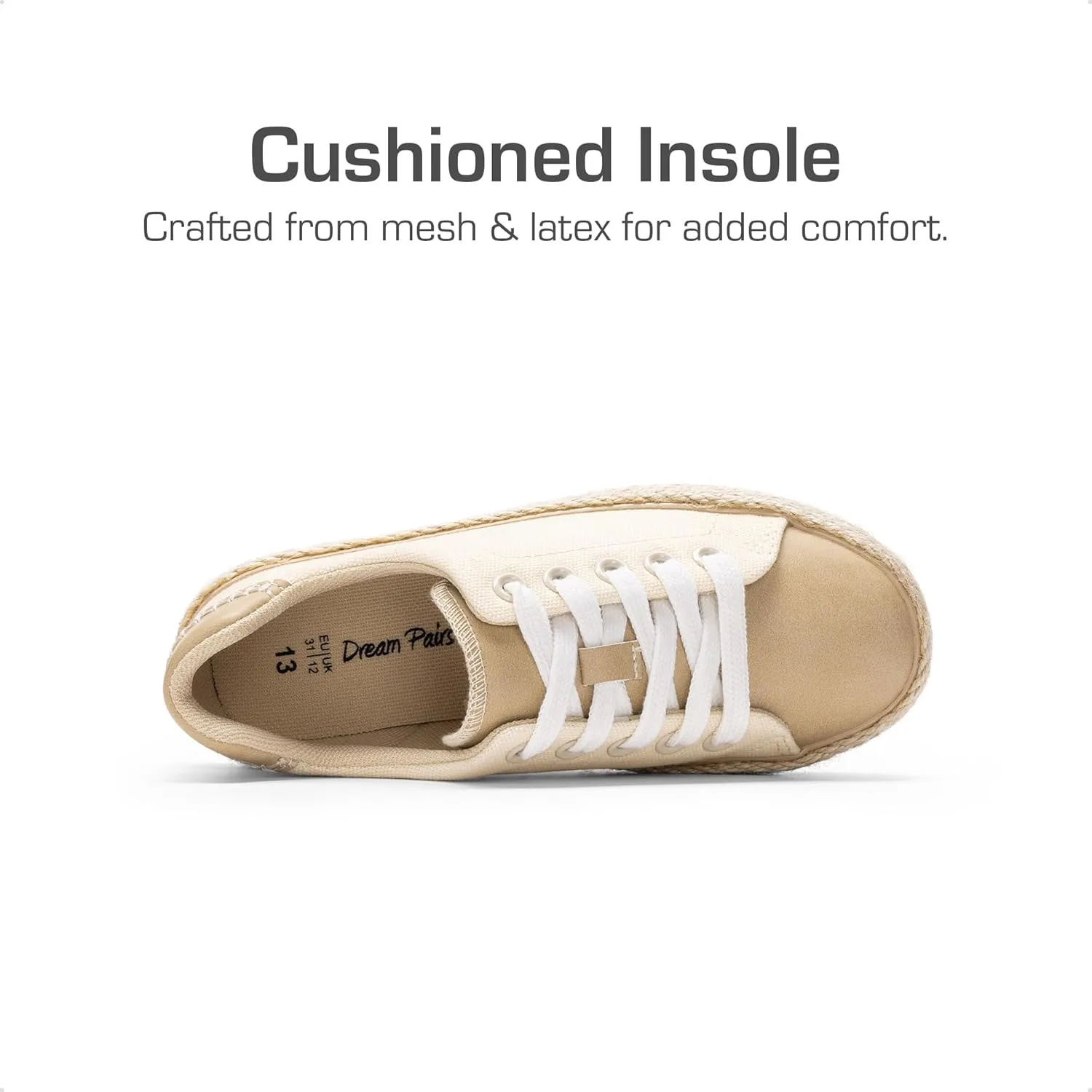 DREAM PAIRS Kid Boys Girls Sneakers Canvas Espadrille Lace Up Walking Casual Shoes