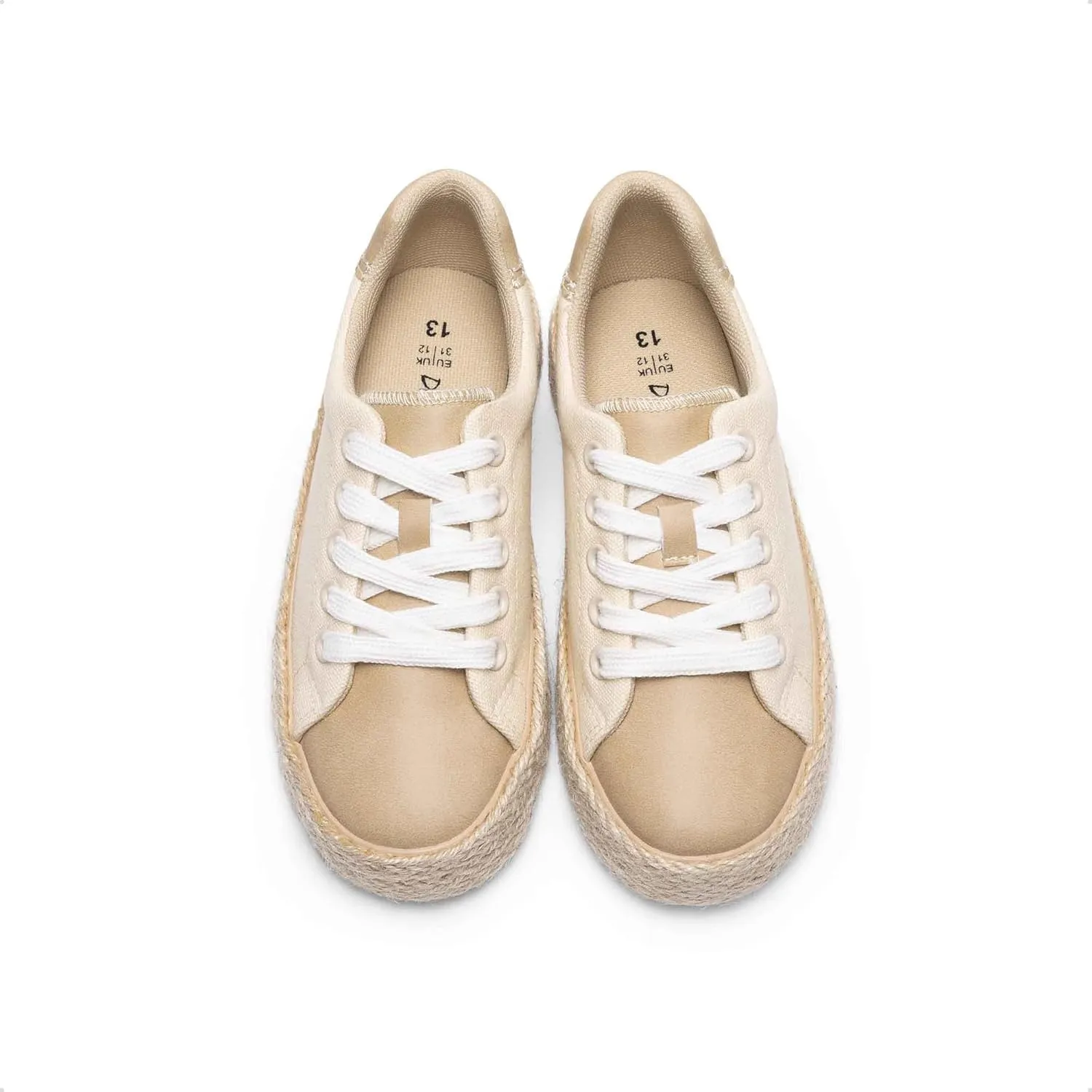 DREAM PAIRS Kid Boys Girls Sneakers Canvas Espadrille Lace Up Walking Casual Shoes