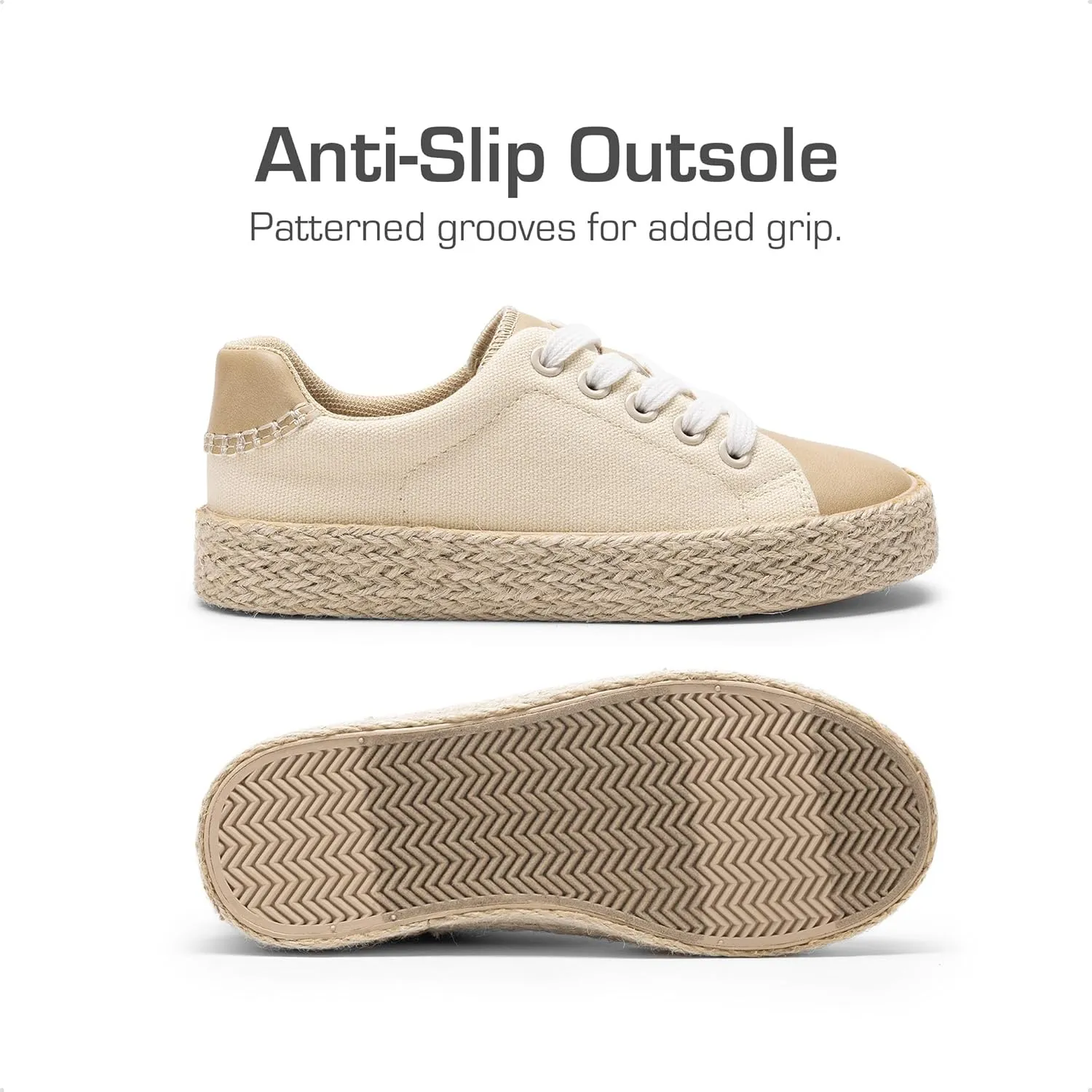 DREAM PAIRS Kid Boys Girls Sneakers Canvas Espadrille Lace Up Walking Casual Shoes