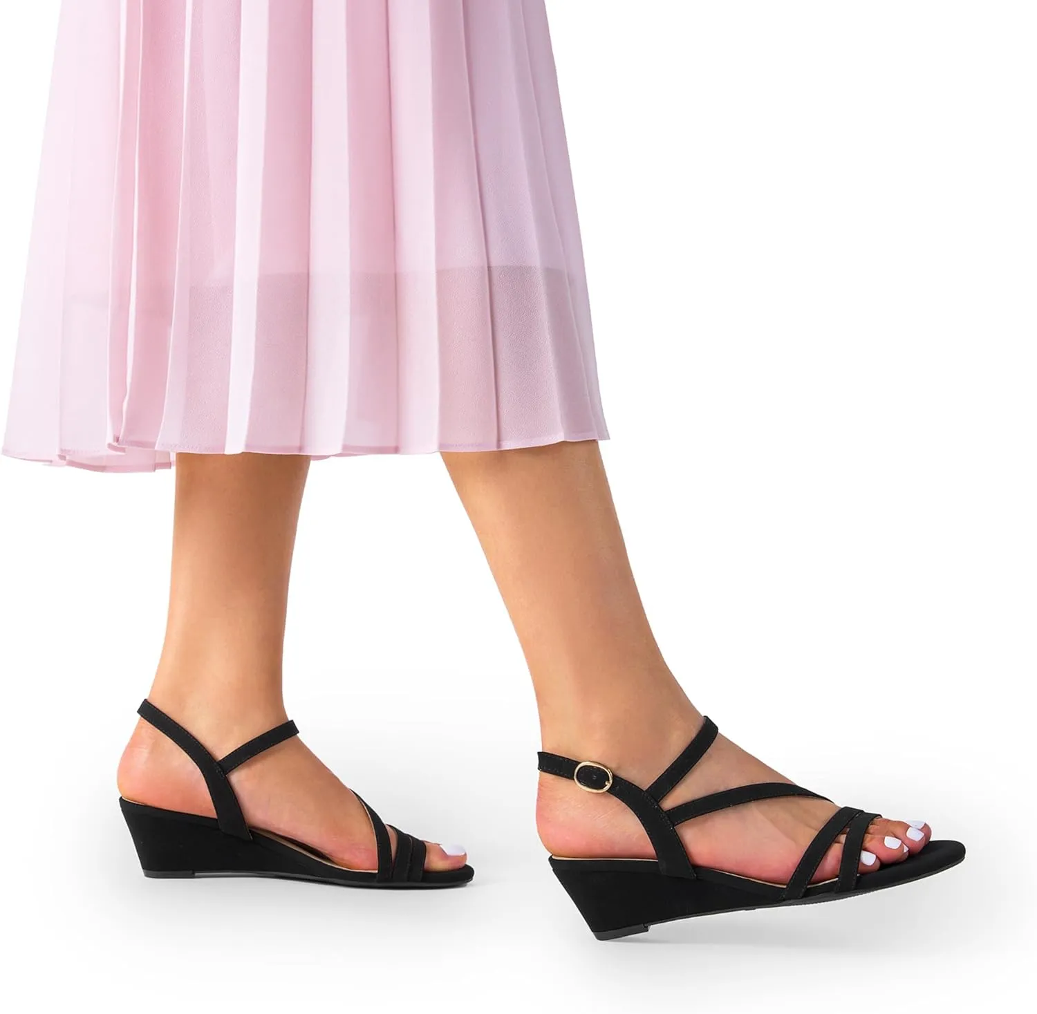DREAM PAIRS Strappy Wrapped Dressy Wedge Sandals, Comfortable Ankle Strap Open Toe Evening Dress Wedding Dance Summer Shoes