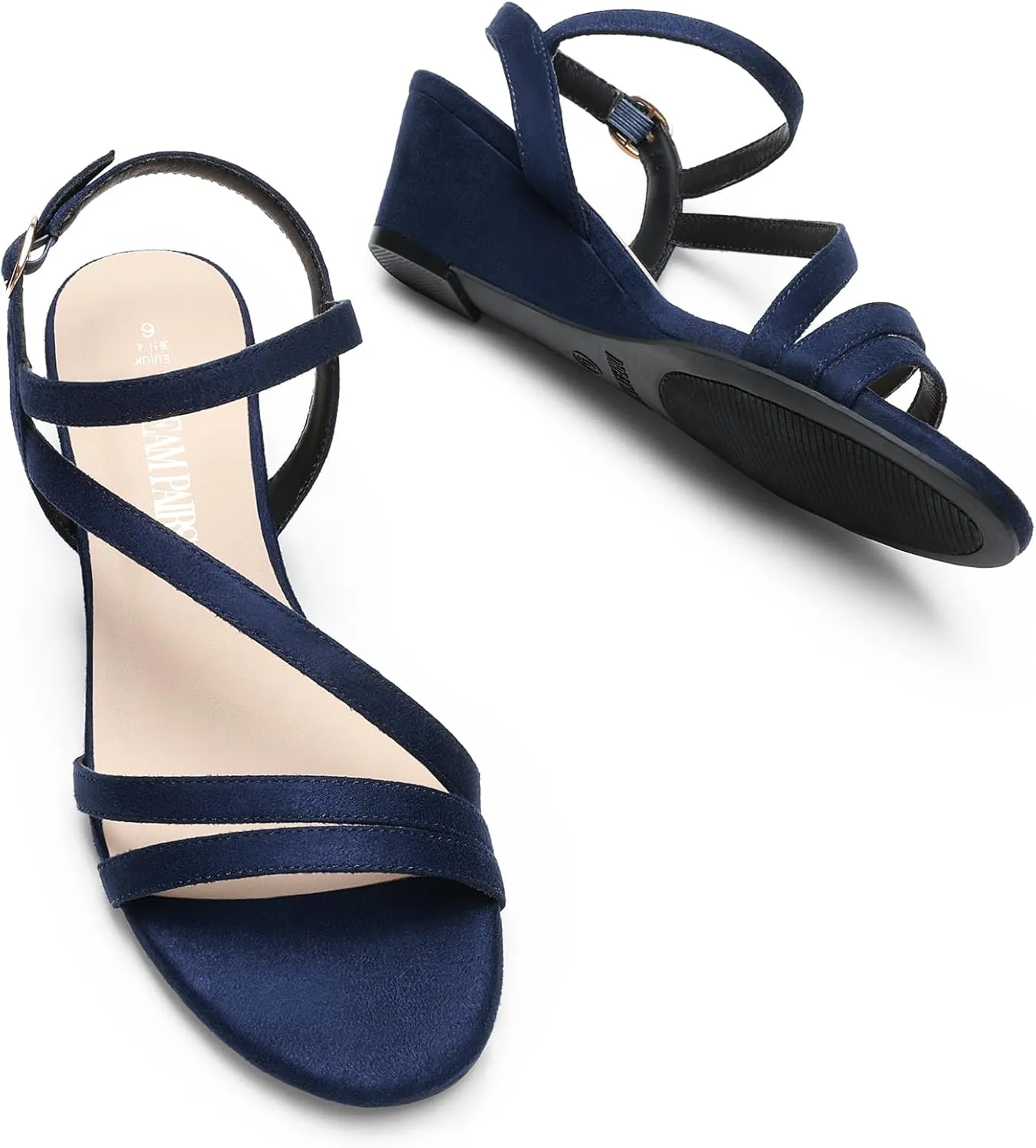DREAM PAIRS Strappy Wrapped Dressy Wedge Sandals, Comfortable Ankle Strap Open Toe Evening Dress Wedding Dance Summer Shoes