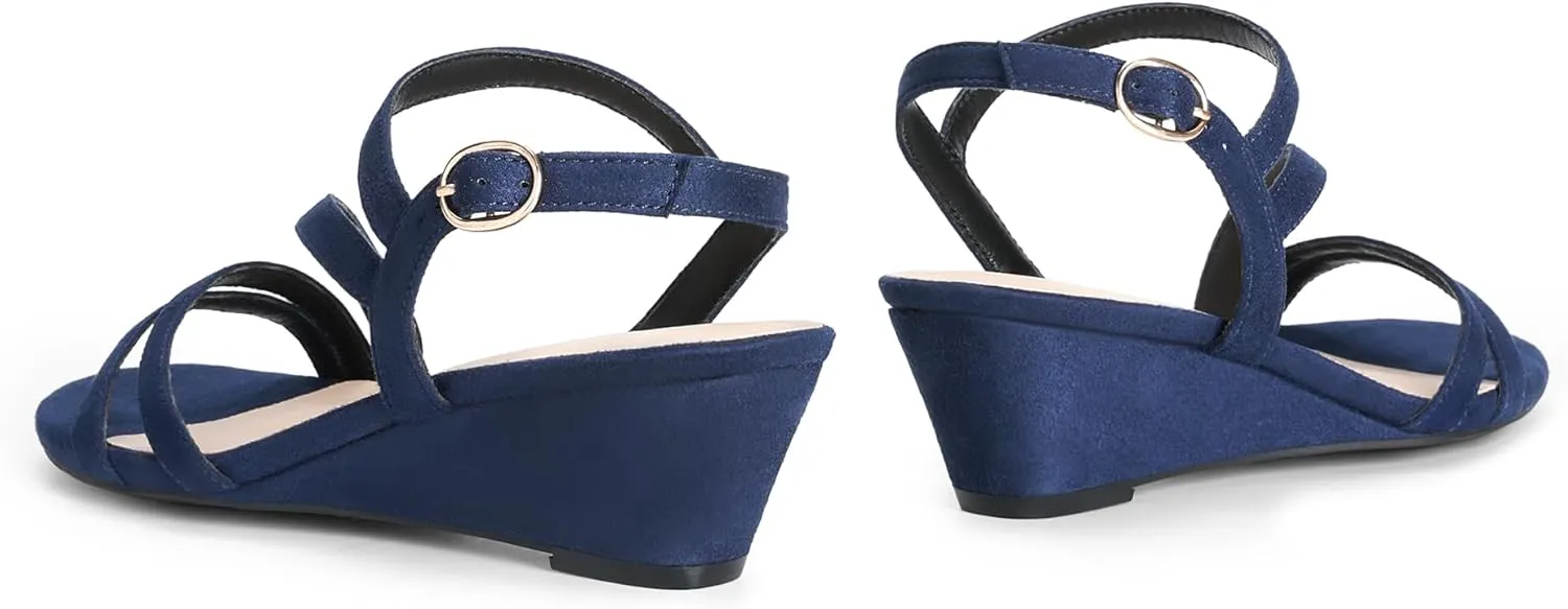 DREAM PAIRS Strappy Wrapped Dressy Wedge Sandals, Comfortable Ankle Strap Open Toe Evening Dress Wedding Dance Summer Shoes