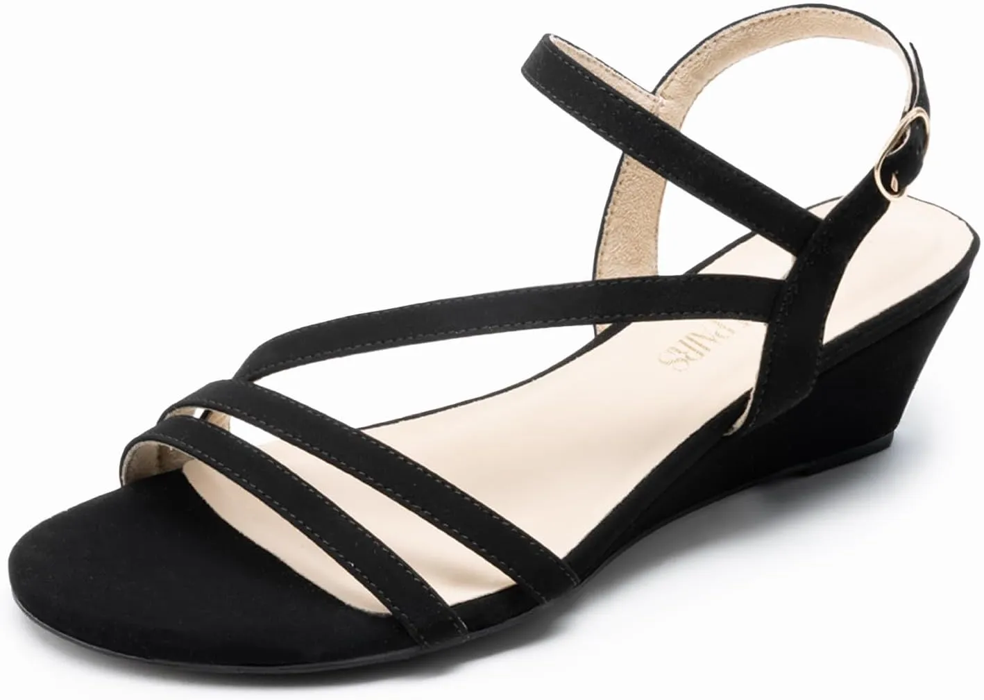 DREAM PAIRS Strappy Wrapped Dressy Wedge Sandals, Comfortable Ankle Strap Open Toe Evening Dress Wedding Dance Summer Shoes