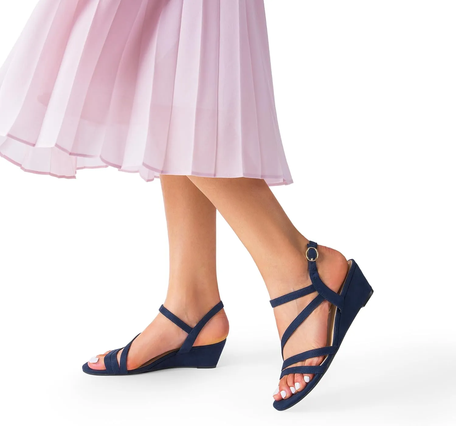 DREAM PAIRS Strappy Wrapped Dressy Wedge Sandals, Comfortable Ankle Strap Open Toe Evening Dress Wedding Dance Summer Shoes