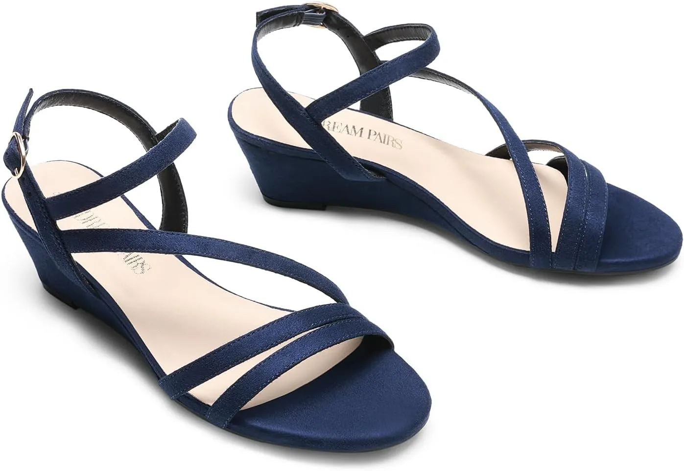 DREAM PAIRS Strappy Wrapped Dressy Wedge Sandals, Comfortable Ankle Strap Open Toe Evening Dress Wedding Dance Summer Shoes