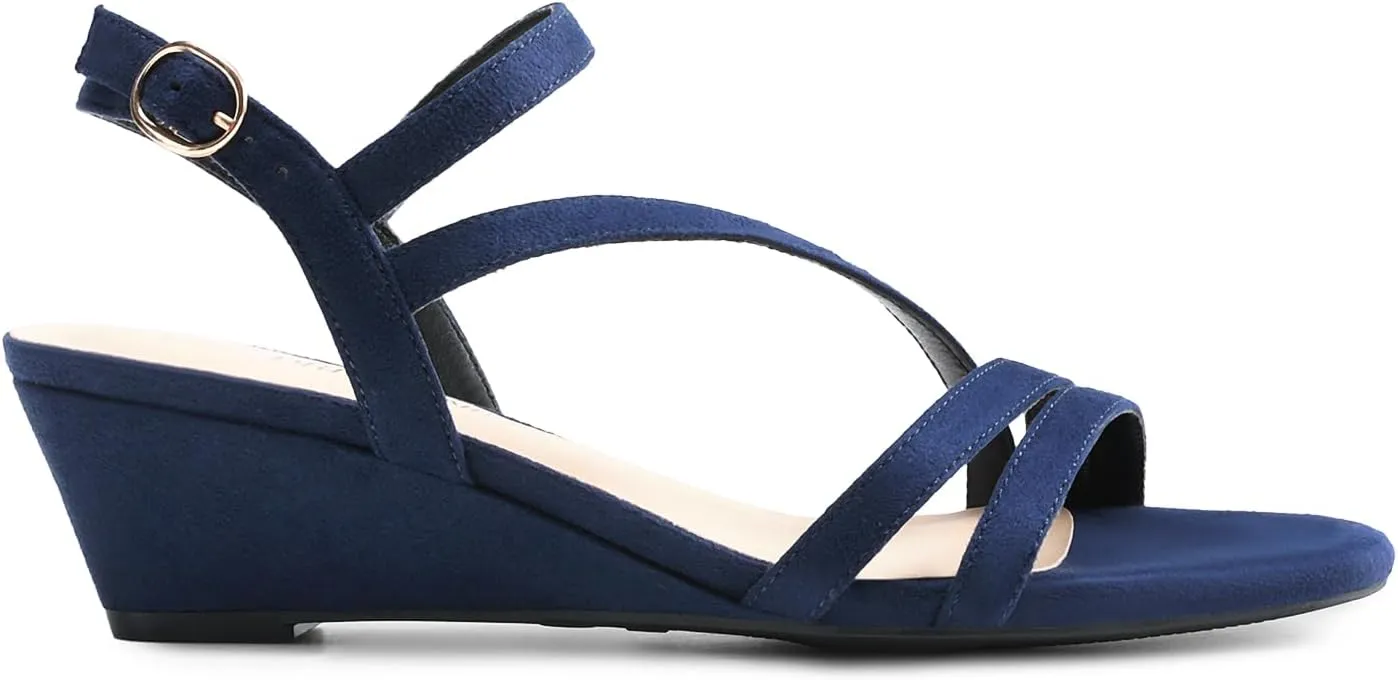 DREAM PAIRS Strappy Wrapped Dressy Wedge Sandals, Comfortable Ankle Strap Open Toe Evening Dress Wedding Dance Summer Shoes