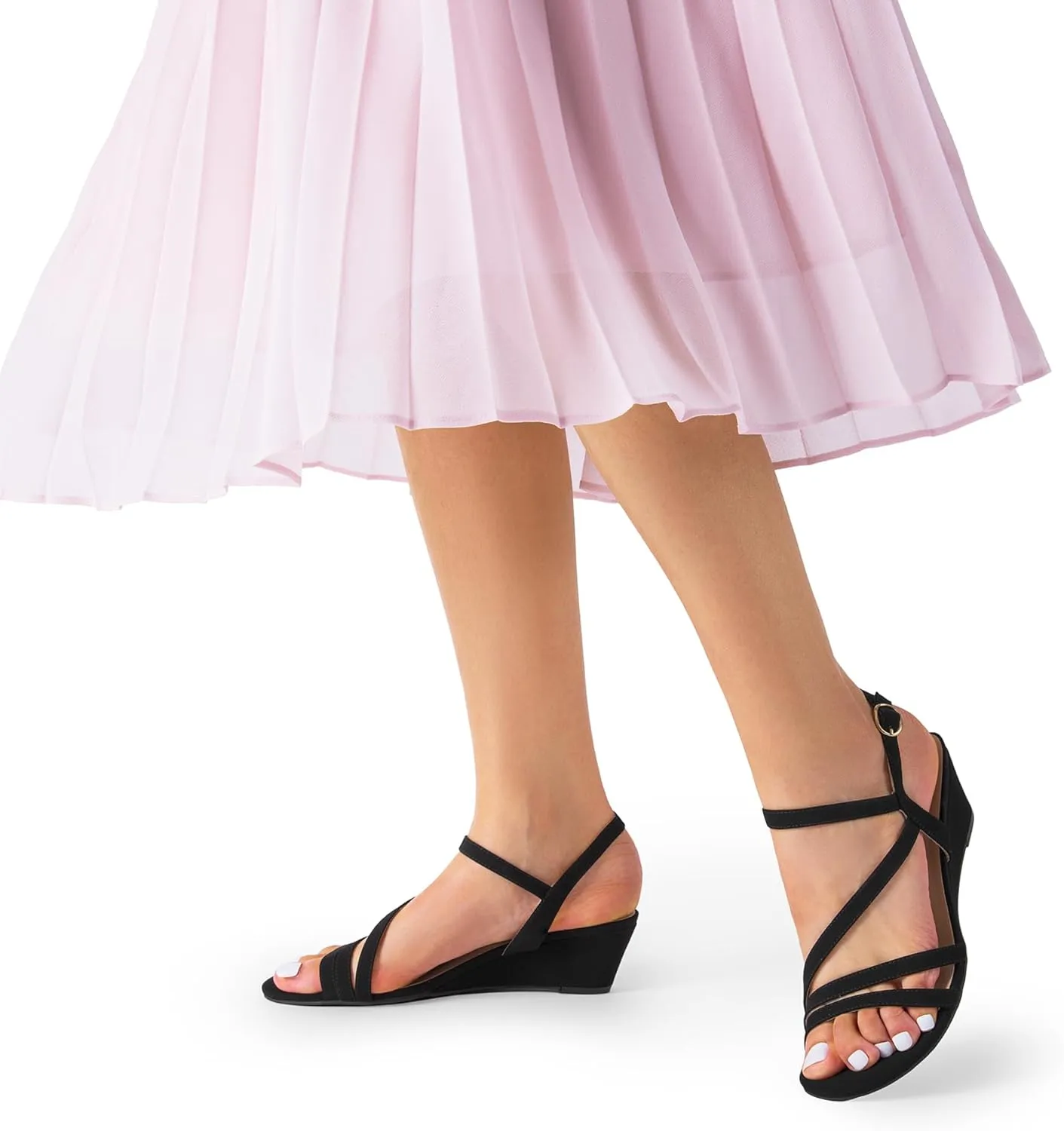 DREAM PAIRS Strappy Wrapped Dressy Wedge Sandals, Comfortable Ankle Strap Open Toe Evening Dress Wedding Dance Summer Shoes