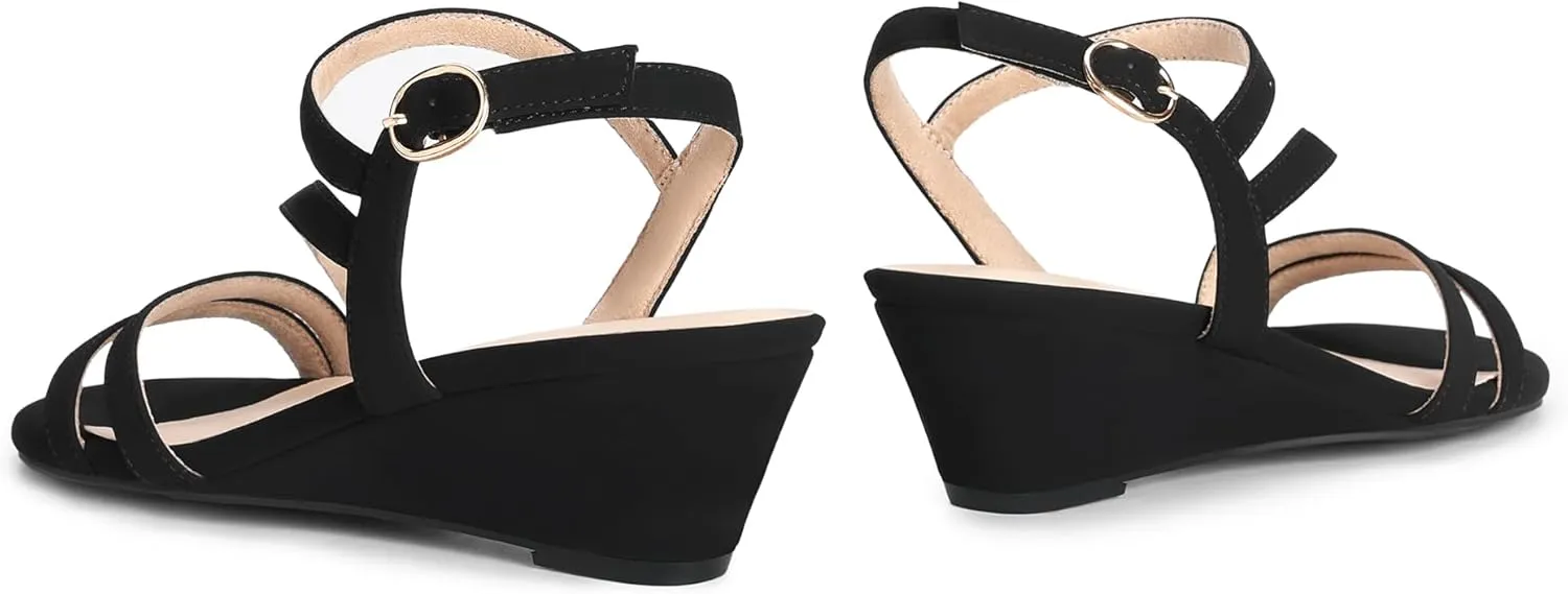 DREAM PAIRS Strappy Wrapped Dressy Wedge Sandals, Comfortable Ankle Strap Open Toe Evening Dress Wedding Dance Summer Shoes