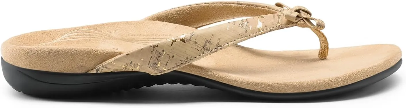 DREAM PAIRS Women's Arch Support Flip Flops Comfortable Dressy Orthopedic Thong Sandals Slides with Bow for Walking Summer Vacation