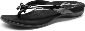 DREAM PAIRS Women's Arch Support Flip Flops Comfortable Dressy Orthopedic Thong Sandals Slides with Bow for Walking Summer Vacation