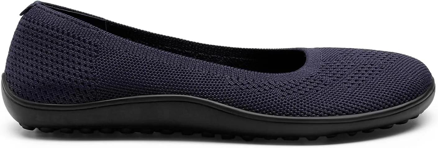 DREAM PAIRS Women's Ballet Flats, Wide Toe Box Knit Flats for Women with Arch Support, Comfortable Slip On Dressy Travel Work Business Office Shoes for Women