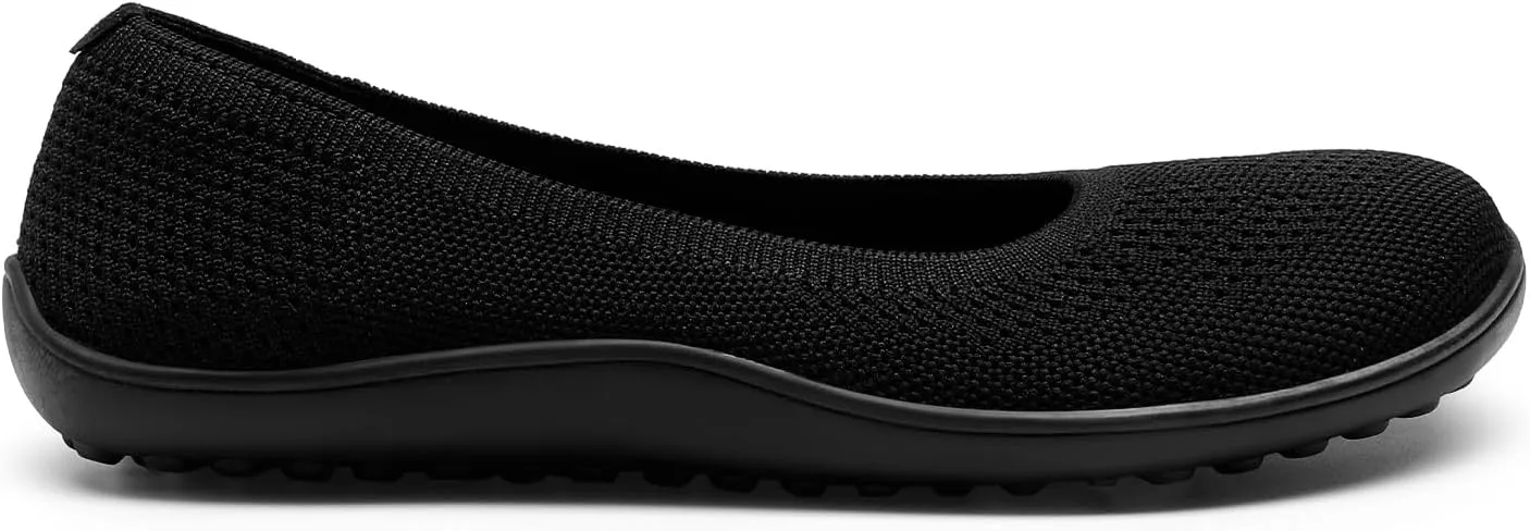 DREAM PAIRS Women's Ballet Flats, Wide Toe Box Knit Flats for Women with Arch Support, Comfortable Slip On Dressy Travel Work Business Office Shoes for Women