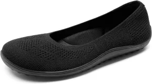 DREAM PAIRS Women's Ballet Flats, Wide Toe Box Knit Flats for Women with Arch Support, Comfortable Slip On Dressy Travel Work Business Office Shoes for Women
