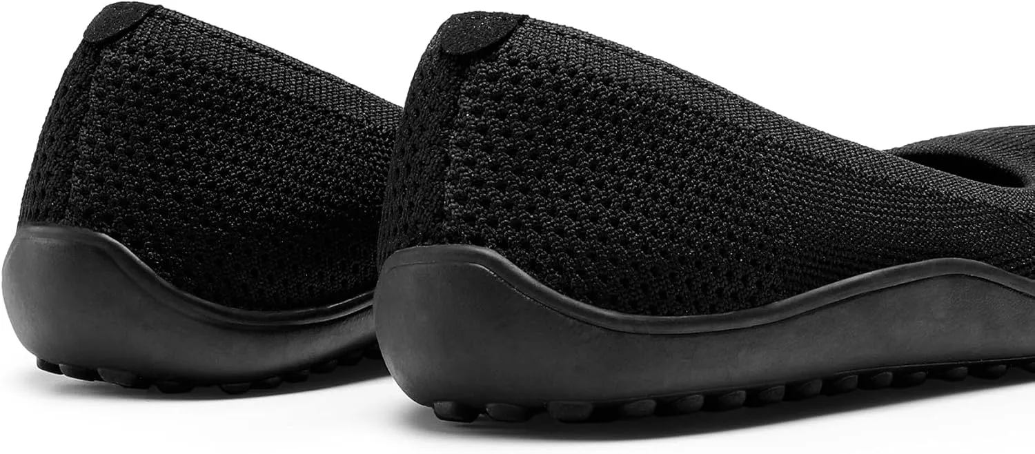 DREAM PAIRS Women's Ballet Flats, Wide Toe Box Knit Flats for Women with Arch Support, Comfortable Slip On Dressy Travel Work Business Office Shoes for Women