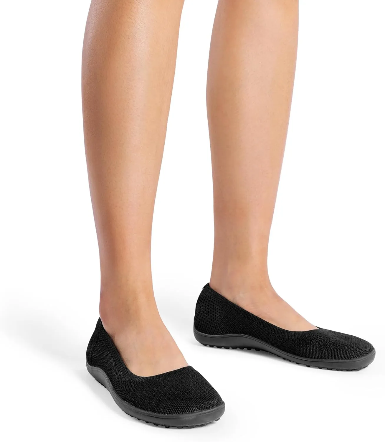 DREAM PAIRS Women's Ballet Flats, Wide Toe Box Knit Flats for Women with Arch Support, Comfortable Slip On Dressy Travel Work Business Office Shoes for Women