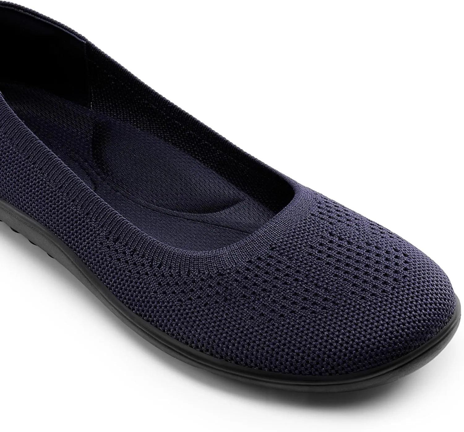 DREAM PAIRS Women's Ballet Flats, Wide Toe Box Knit Flats for Women with Arch Support, Comfortable Slip On Dressy Travel Work Business Office Shoes for Women