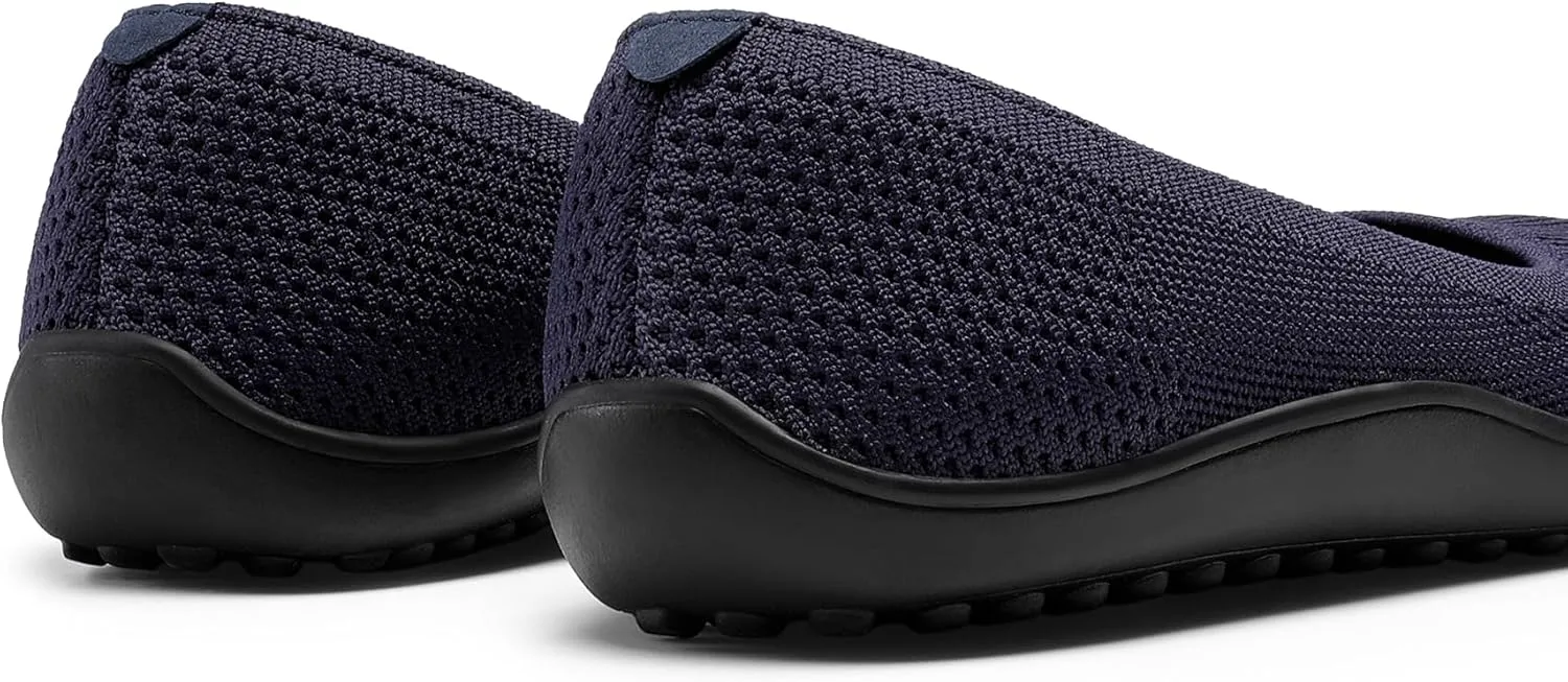 DREAM PAIRS Women's Ballet Flats, Wide Toe Box Knit Flats for Women with Arch Support, Comfortable Slip On Dressy Travel Work Business Office Shoes for Women