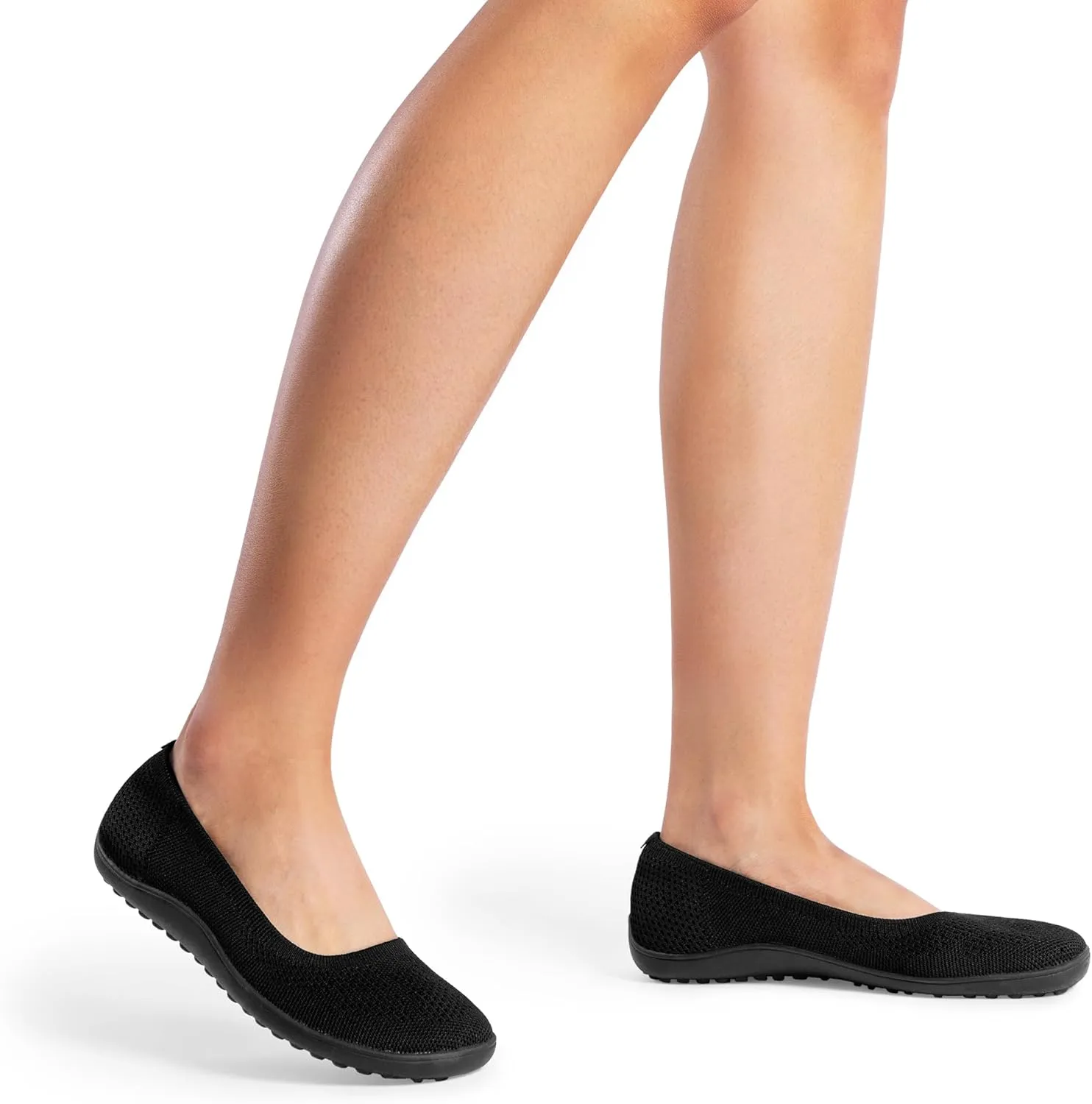 DREAM PAIRS Women's Ballet Flats, Wide Toe Box Knit Flats for Women with Arch Support, Comfortable Slip On Dressy Travel Work Business Office Shoes for Women