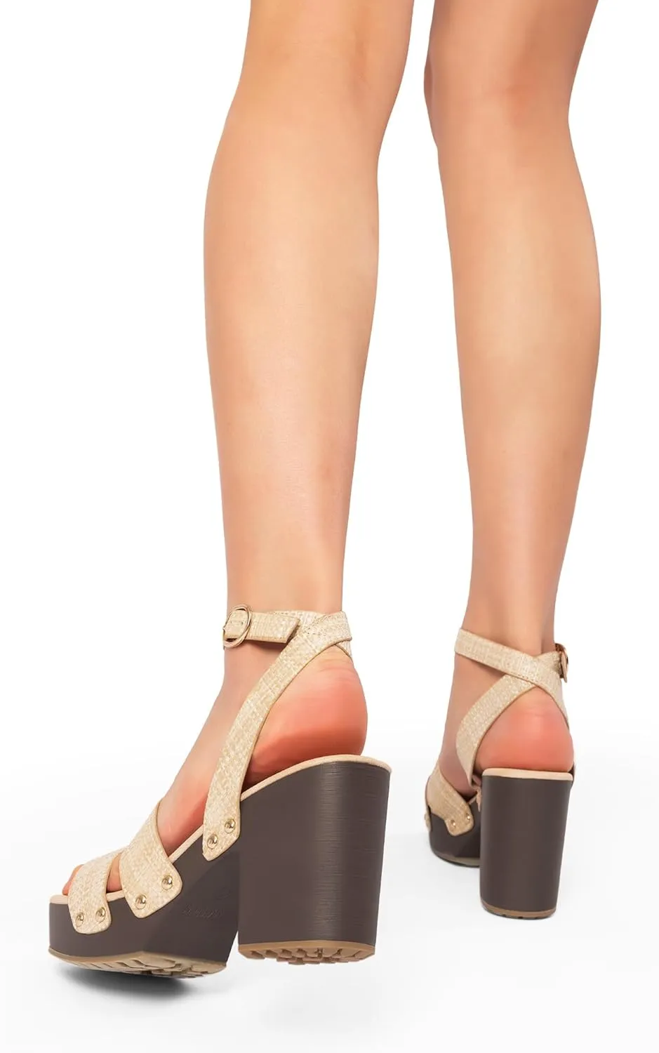 DREAM PAIRS Women's Chunky Platform Ankle Multi Strappy Heels Round Open Toe Summer Sandals