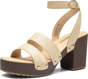 DREAM PAIRS Women's Chunky Platform Ankle Multi Strappy Heels Round Open Toe Summer Sandals