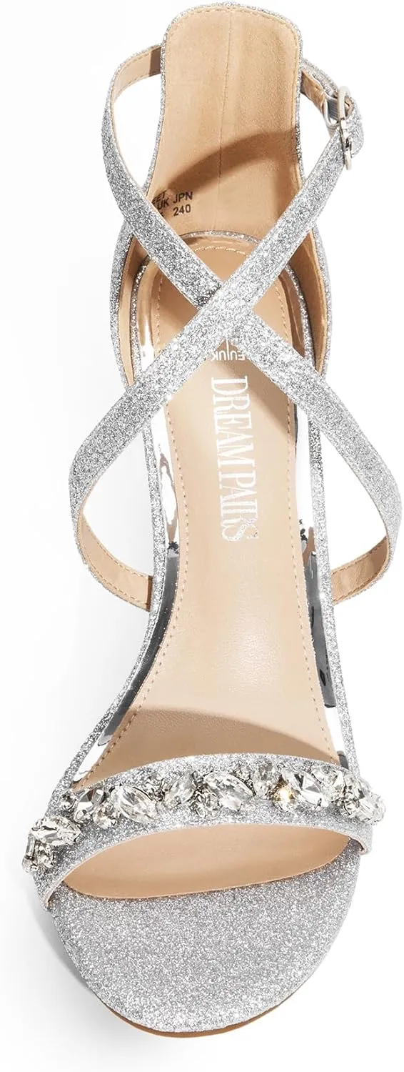 DREAM PAIRS Women's Dolce Fashion Stilettos Open Toe Pump Heel Sandals