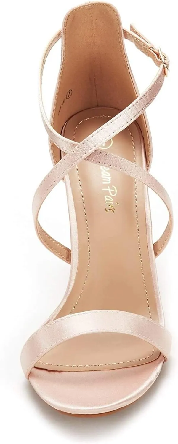 DREAM PAIRS Women's Dolce Fashion Stilettos Open Toe Pump Heel Sandals