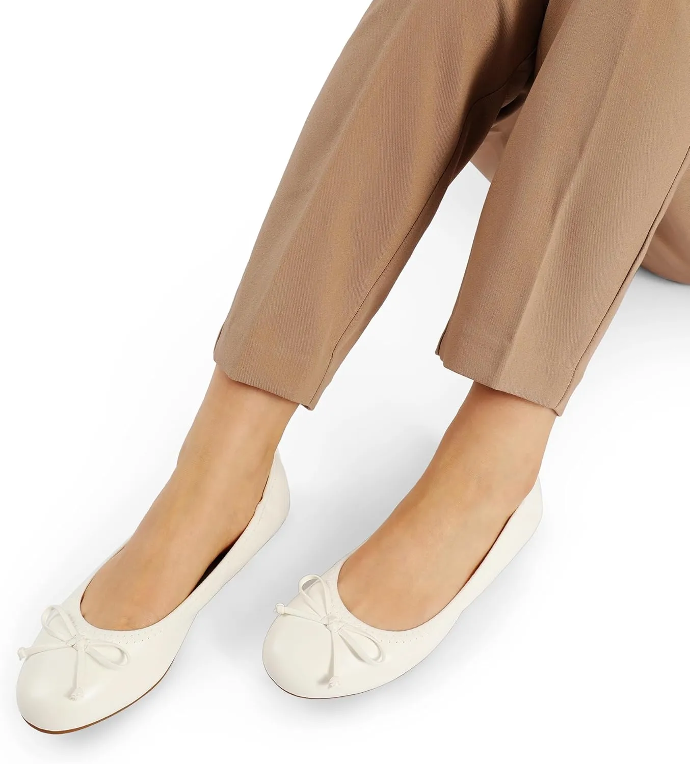DREAM PAIRS Women's Flats, Foldable Ballet Flats for Women, Bowknot Round Toe Comfort Light Weight Slip-On Dress Shoes