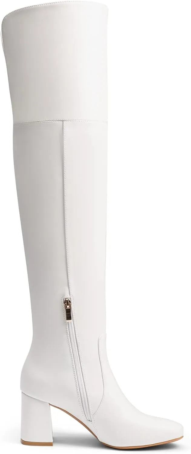 DREAM PAIRS Women’s Thigh High Over the Knee Fashion Chunky Heel Long Boots